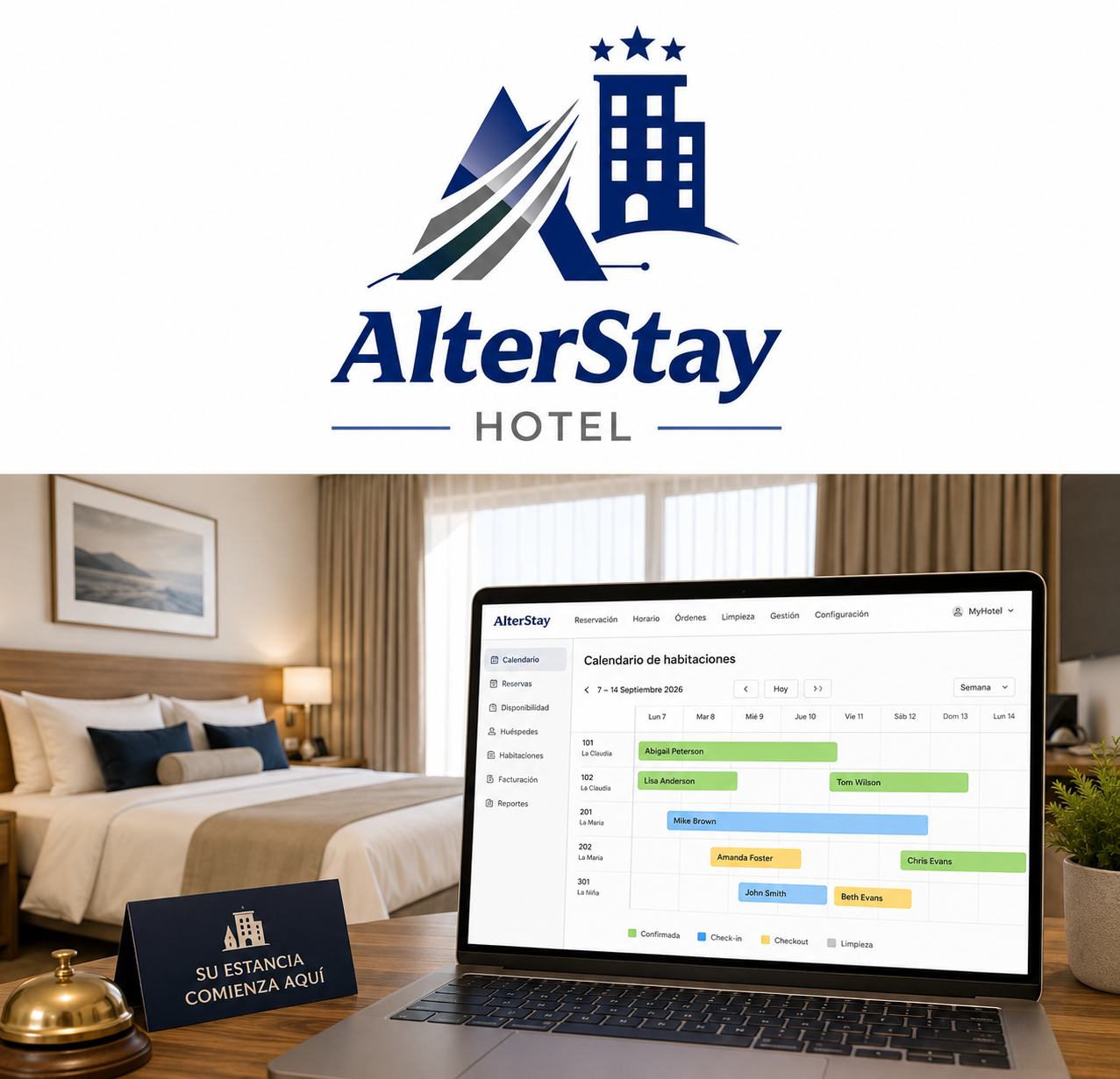 AlterStay: gestión hotelera y calendario de reservaciones