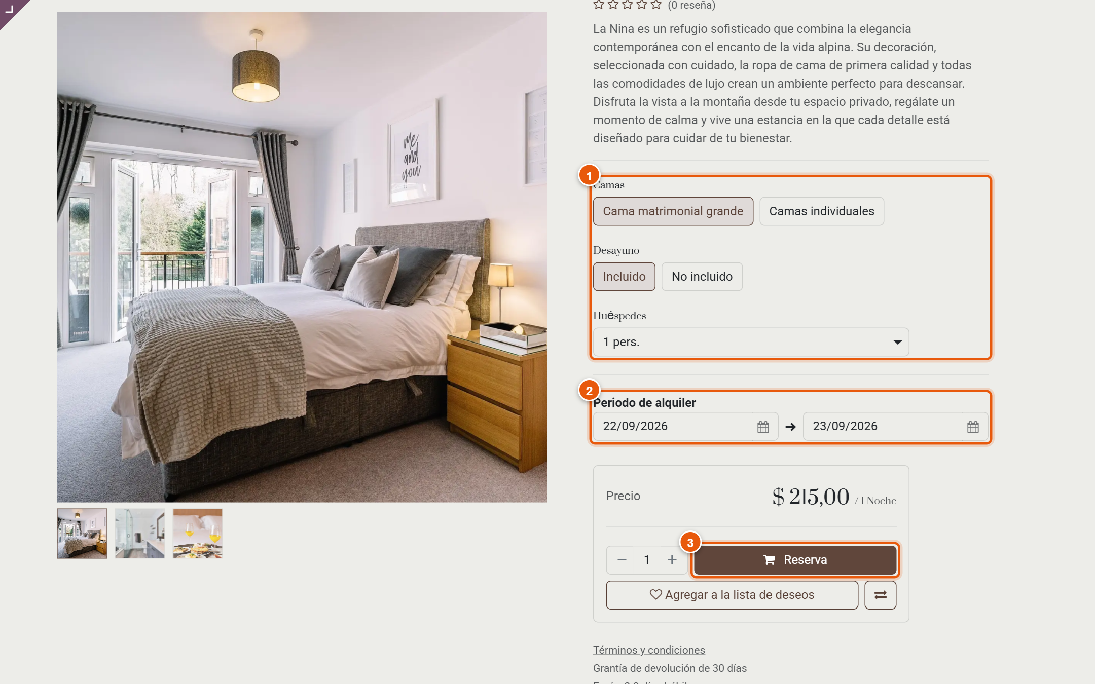 Ficha pública de la habitación